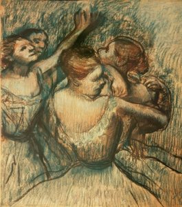 Vier Tänzerinnen Halbfigurissa tekijältä Edgar Degas
