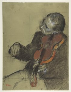 Viulisti, tutkielma teosta "Tanssitunti" varten tekijältä Edgar Degas