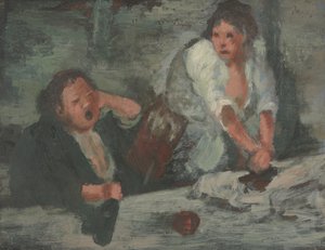 Pese naiset (öljy paneelissa) tekijältä Edgar Degas