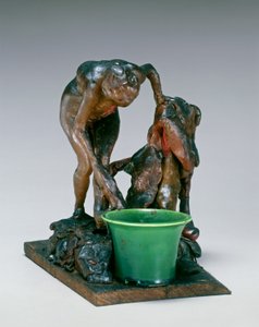 Nainen pesemässä vasenta jalkaansa, c. 1890-luku. tekijältä Edgar Degas