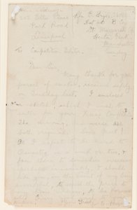 Kirje lehden kilpailutoimittajalle, 1914-18 tekijältä Edgar Fryer