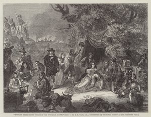 Highgate Fields Lontoon suuren tulipalon aikana vuonna 1666