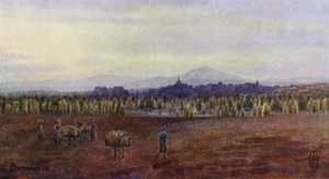 Pohjois-Espanja: Benavente, Castro Gonzalon sillan ylhäältä (väri litho) tekijältä Edgar T. A. Wigram