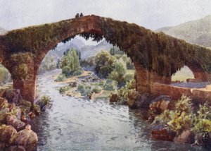 Pohjois-Espanja: Silta Sellan yli (värikuva) tekijältä Edgar T. A. Wigram