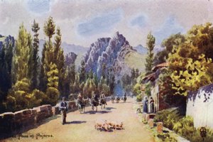 Pohjois-Espanja: Pajaresin solassa, lähellä Pola de Gordonia (värilitho)