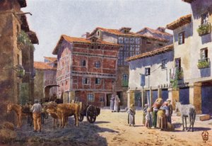 Pohjois-Espanja: Miranda del Ebro, A Corner in the Town (väri litho)