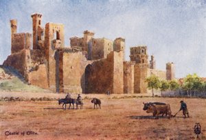 Pohjois-Espanja: Olite, linna (väri litho) tekijältä Edgar T. A. Wigram