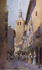 Pohjois-Espanja: Segovia, San Miguelin kirkko (väri litho)