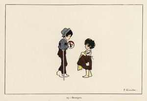 Muukalaiset (väri litho) tekijältä Edith Farmiloe