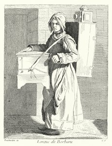 Barrel Organ Player (kaiverrus) tekijältä Edmé (after) Bouchardon