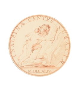 Herkules mailalla aseistettuna ylittämässä Alpit, 1744