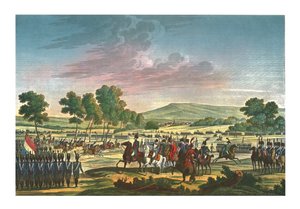 Keisarillinen kaarti ohjaamassa kahden keisarin läsnäollessa Tilsitissä, 28. kesäkuuta 1807, c1850