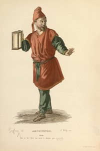 Puku Sosien roolia varten, noin 1868 (kaiverrus). tekijältä Edmond Aime Florentin Geffroy