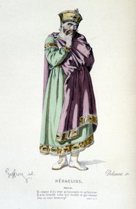 Phocasin hahmo tragediassa Heraclius - Täysi teatteri: (Corneillen näytelmien kokoelma) Geffroyn piirustus, kaiverrus Delanoix - toim. Laplace, Sanchez et Cie, Pariisi 1884 tekijältä Edmond Aime Florentin Geffroy