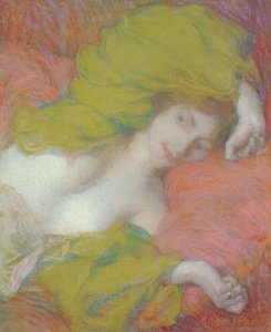 Idleness, n.1895 (pastelli paperille) tekijältä Edmond-François Aman-Jean