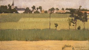 Kylän laitamilla, n. 1880. tekijältä Edmond-François Aman-Jean