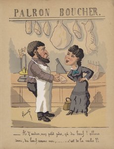 lihakaupassa (väri litho)