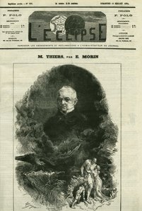 Ranskalaisen poliitikon Adolphe Thiersin (1797-1877) muotokuva. Kansi E. Morinin "" L
