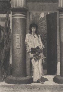 Egyptiläinen asuntonsa sisäänkäynnillä, L