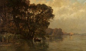Scheldt lähellä Wettereniä (Belgia) tekijältä Edmond de Schampheleer