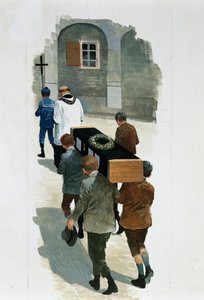 Pieni kuollut poika Edmondo De Amicisin (1846-1908) Sydämestä, piirustus
