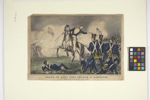 Death Of Adjt. Genl. George S. Lincoln (käsinvärjätty litografia)