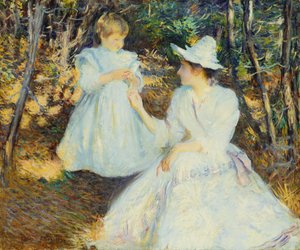 Äiti ja lapsi Pine Woodsissa tekijältä Edmund Charles Tarbell