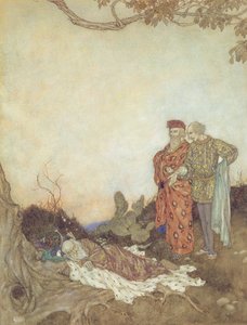 Myrskyn kuvitus, II näytös, 1. kohtaus tekijältä Edmund Dulac
