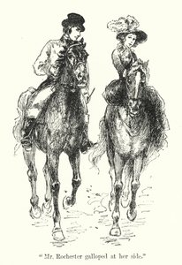 Charlotte Bronten kuvitus Jane Eyrelle (litho) tekijältä Edmund Henry Garrett