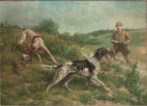 Metsästys ylänkömaisemassa tekijältä Edmund Henry Osthaus