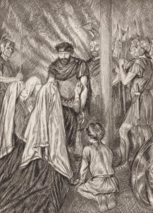 William Shakespeare: Näytös V, kohtaus 3 (litografia). tekijältä Edmund Joseph (after) Sullivan