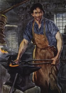 Villi, likainen miehen hahmo... joka tekee rautapalan tekijältä Edmund Joseph Sullivan