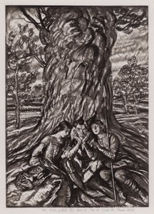 Kuten pidät, Act II, Sc 4 (litho) tekijältä Edmund Joseph Sullivan