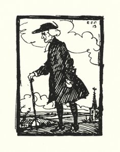 Kuvitus Oliver Goldsmithin teokseen The Vicar of Wakefield (värilitho) tekijältä Edmund Joseph Sullivan