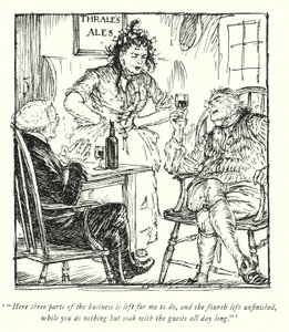 Kuvitus Oliver Goldsmithin teoksesta The Vicar of Wakefield (litho) tekijältä Edmund Joseph Sullivan
