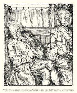 Kuvitus Oliver Goldsmithin teoksesta The Vicar of Wakefield (litho) tekijältä Edmund Joseph Sullivan