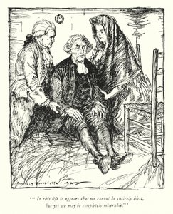 Kuvitus Oliver Goldsmithin teoksesta The Vicar of Wakefield (litho) tekijältä Edmund Joseph Sullivan