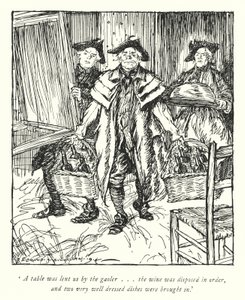 Kuvitus Oliver Goldsmithin teoksesta The Vicar of Wakefield (litho) tekijältä Edmund Joseph Sullivan