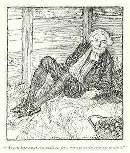 Kuvitus Oliver Goldsmithin teoksesta The Vicar of Wakefield (litho) tekijältä Edmund Joseph Sullivan
