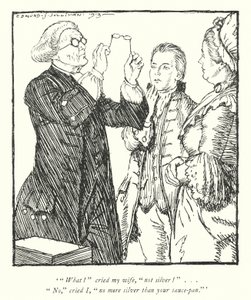Kuvitus Oliver Goldsmithin teoksesta The Vicar of Wakefield (litho) tekijältä Edmund Joseph Sullivan
