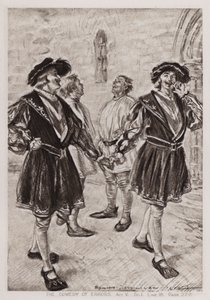 Virheiden komedia, näytös V, Sc I (litho) tekijältä Edmund Joseph Sullivan