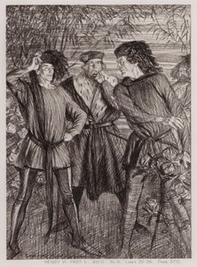 Kuningas Henrik VI:n ensimmäinen osa, II näytös, Sc 4 (litho) tekijältä Edmund Joseph Sullivan