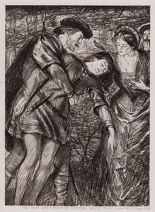 The Two Gentlemen of Verona, Act V, Sc 4 (litho) tekijältä Edmund Joseph Sullivan