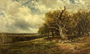 Maisema - laakson poikki tekijältä Edmund Morison Wimperis