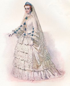 Keisarinna Eugenie morsiuspuvussaan, 1853, 1902