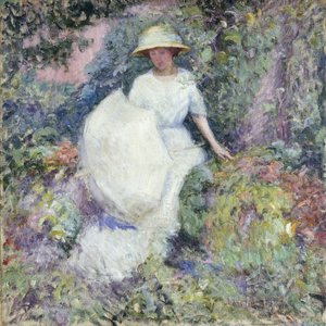 Tyttö päivänvarjolla (öljy kankaalle) tekijältä Edmund William Greacen