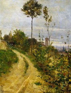 Hill road (öljy kankaalle) tekijältä Edoardo Calandra