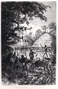 Yagouman Chief Rougouyenne Hunting the Devil, kuvitus teoksesta "Voyages dans l