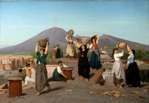 Kohtaus kaivauksista Pompejissa Edouard Sainin (1830-1910) maalaus 1865 su. 1,2 x 1,72 m Pariisi, musee d