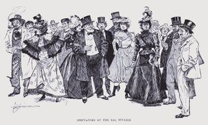 Boheemi Pariisi: Bal Bullierin katsojia (litografia).